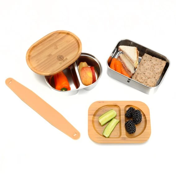 ARTS-Nature Bentobox 1300ml Edelstahl Brotdosen-Set Mit Bambusdeckeln 5 ARTS-Nature Bentobox 1300ml Edelstahl Brotdosen-Set Mit Bambusdeckeln – Bild 3
