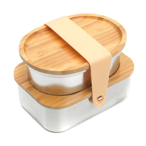 ARTS-Nature Bentobox 1300ml Edelstahl Brotdosen-Set Mit Bambusdeckeln 3 ARTS-Nature Bentobox 1300ml Edelstahl Brotdosen-Set Mit Bambusdeckeln