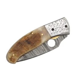 ARTS-Nature Damast Messer Klappmesser Taschenmesser Olive-horn -Campingausrüstungs Laden arts nature damast messer klappmesser taschenmesser olive horn 2