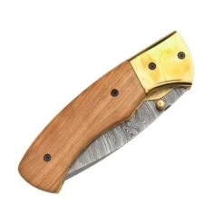 ARTS-Nature Damast Taschenmesser Klappmesser Olive-wood -Campingausrüstungs Laden arts nature damast taschenmesser klappmesser olive wood 2