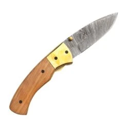 ARTS-Nature Damast Taschenmesser Klappmesser Olive-wood