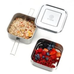 ARTS-Nature Edelstahl Brotdose 1480ml Foodcontainer Mit Zwei Fächern -Campingausrüstungs Laden arts nature edelstahl brotdose 1480ml foodcontainer mit zwei fachern 2