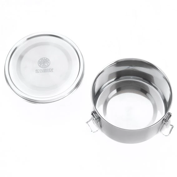 ARTS-Nature Edelstahl Brotdose Für Mealprep Rund 1800ml 4 ARTS-Nature Edelstahl Brotdose Für Mealprep Rund 1800ml – Bild 2