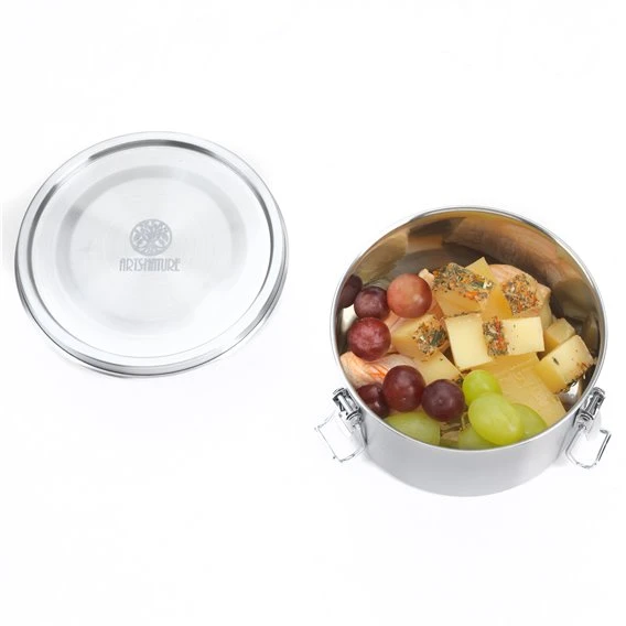 ARTS-Nature Edelstahl Brotdose Für Mealprep Rund 1800ml 5 ARTS-Nature Edelstahl Brotdose Für Mealprep Rund 1800ml – Bild 3