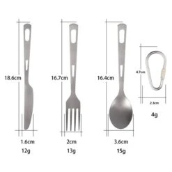 ARTS-Nature Titanium Besteck Messer + Gabel + Löffel Campingbesteck Set 3-teilig -Campingausrüstungs Laden arts nature titanium besteck messer gabel loffel campingbesteck set 3 teilig 3