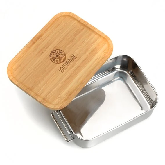ARTS-Nature Vesper Brotdose Mit Bambus Holzdeckel Schneidbrett 1100 Ml 4 ARTS-Nature Vesper Brotdose Mit Bambus Holzdeckel Schneidbrett 1100 Ml – Bild 2