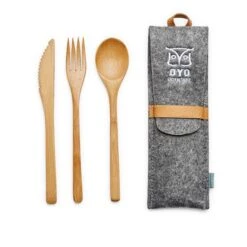 OYO Turtagro Turbestikk Bambus Besteck 3-teilig Campingbesteck Aus Holz